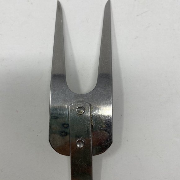 Vintage Stanhome Stainless Cooking Meat Fork With Brown Plastic Handle - Picture 4 of 7